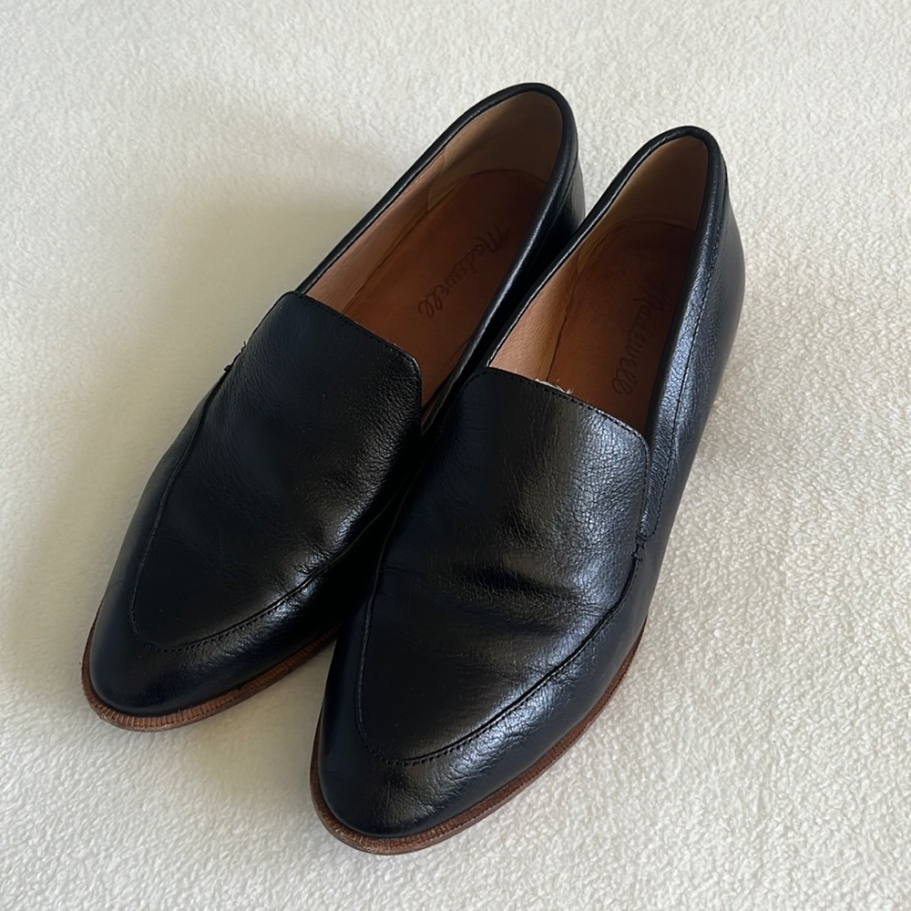 Madewell The Frances Loafer True Black Leather Upper Size 8